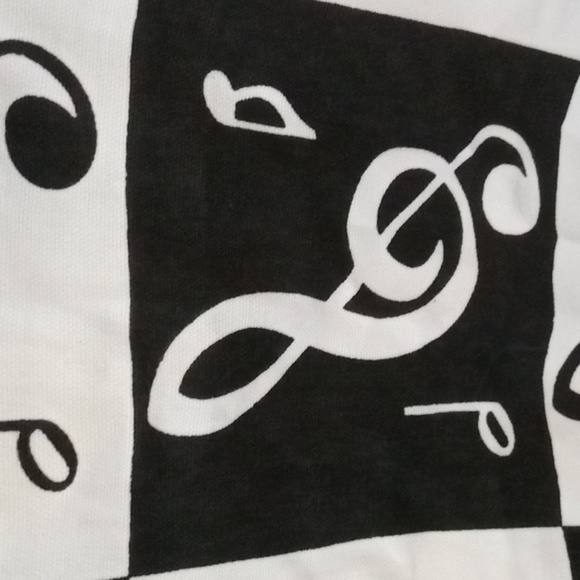 Black And White Musical Notes Cotton Tea Towel - Picture 3 of 3